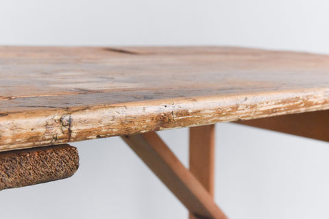 Vintage Rustic Wooden Folding Trestle Table