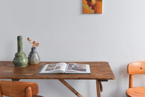 Vintage Rustic Wooden Folding Trestle Table