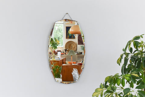 Vintage Frameless 12 Sided Bevelled Wall Mirror