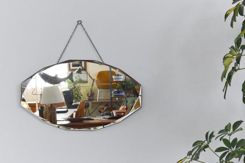 Vintage Frameless 12 Sided Bevelled Wall Mirror