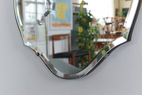 Vintage Frameless Bevelled Mirror