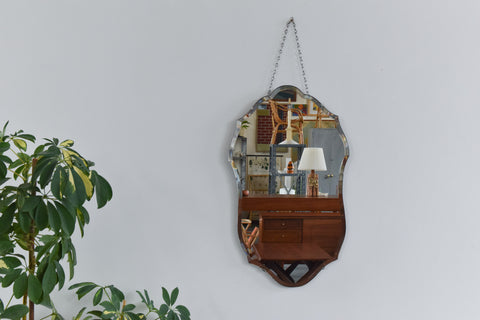 Vintage Frameless Bevelled Mirror