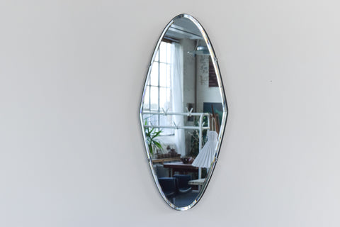 Vintage Frameless Diamond Shape Bevelled Mirror