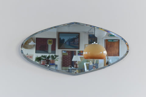 Vintage Frameless Diamond Shape Bevelled Mirror