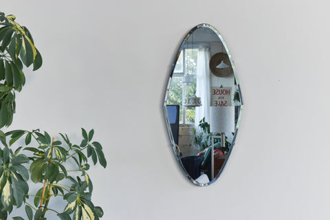 Vintage Frameless Diamond Shape Bevelled Mirror