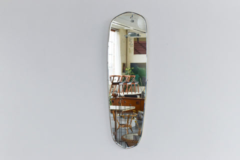 Vintage Long Frameless Bevelled Mirror