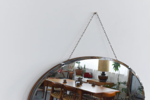 Vintage Frameless Oval Bevelled Mirror