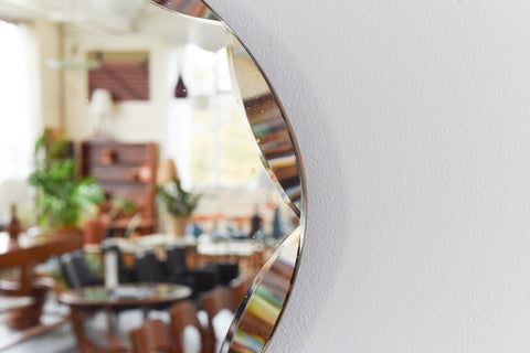Vintage Frameless Oval Mirror