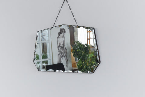 Vintage Frameless Seven Sided Bevelled Mirror