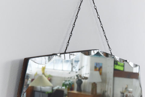 Vintage Frameless Seven Sided Bevelled Mirror