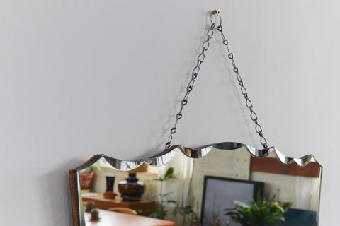 Vintage Frameless Shaped Bevelled Mirror