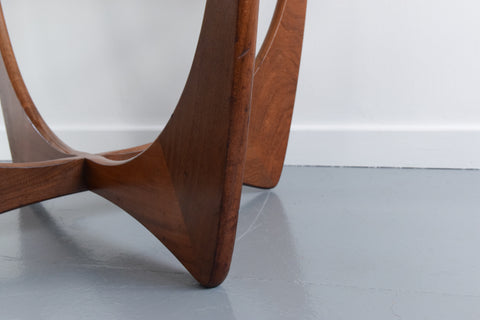 Vintage G Plan Circular Astro Teak Wood and Glass Coffee Table