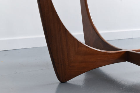 Vintage G Plan Circular Astro Teak Wood and Glass Coffee Table