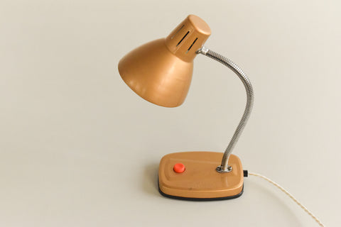 Vintage Small Gold Gooseneck Desk Lamp