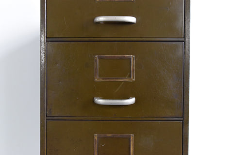 Vintage Green 5 Drawer Filing Cabinet