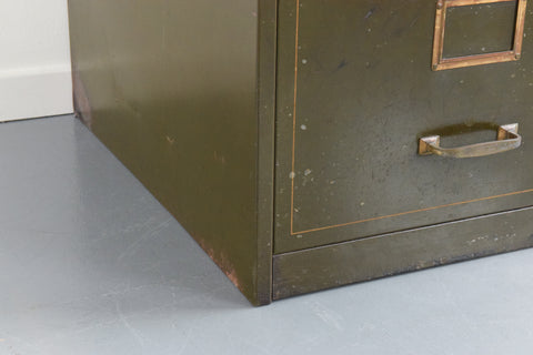 Vintage Green Metal Filing Cabinet