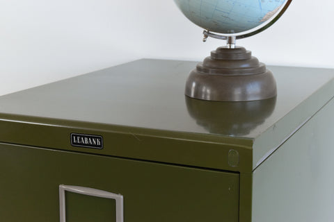 Vintage Green Metal Filing Cabinet by Leabank