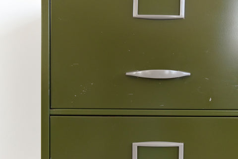 Vintage Green Metal Filing Cabinet by Leabank