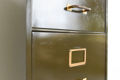 Vintage Green Metal Filing Cabinet by Shannon Systems