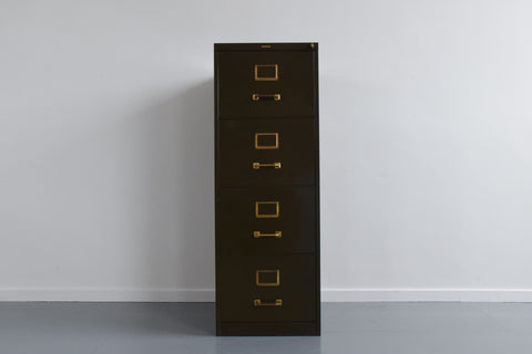 Vintage Green Metal Filing Cabinet by Shannon Systems