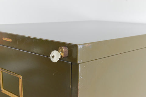 Vintage Green Metal Filing Cabinet by Shannon Systems