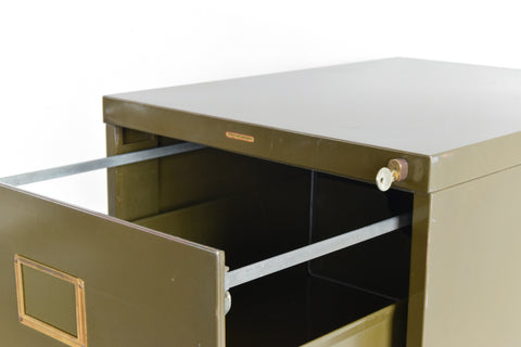 Vintage Green Metal Filing Cabinet by Shannon Systems