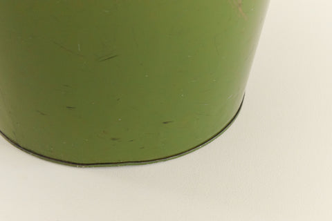 Vintage Green Metal Waste Paper Bin / Bucket