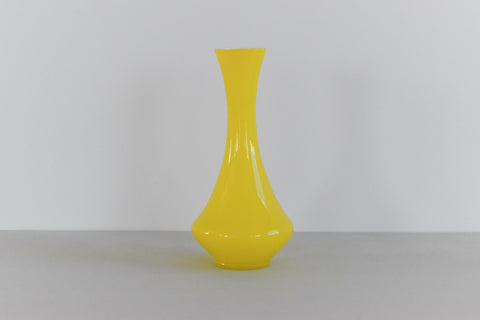 Vintage Yellow Opaline Glass Vase