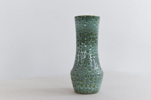 Vintage Green Patterned Vase by Withernsea Eastgate Pottery