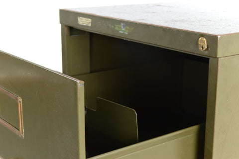 Vintage Green Metal Filing Cabinet by Remington