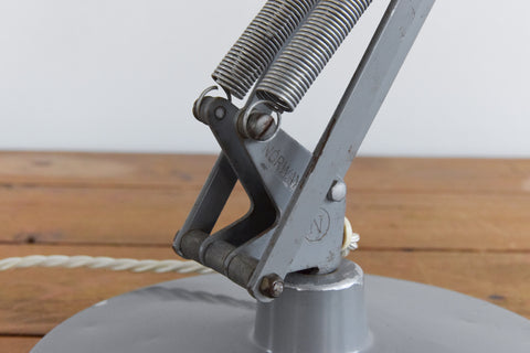 Vintage Grey Anglepoise Lamp by Luxo of Norway