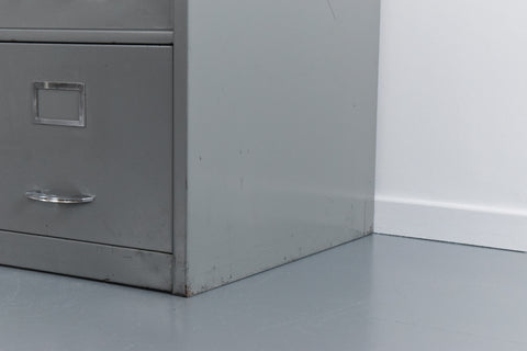 Vintage Grey Metal Filing Cabinet