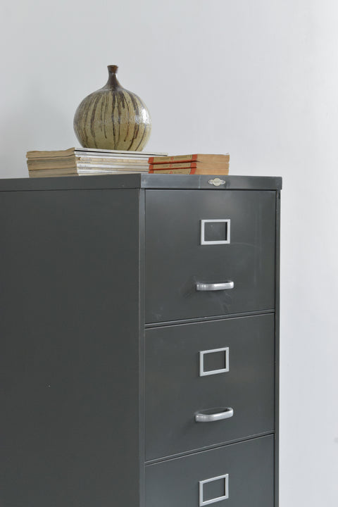 Vintage Grey Metal Filing Cabinet by Art Metal