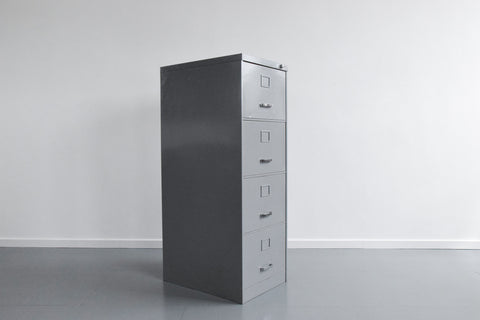 Vintage Grey Metal Filing Cabinet by Constructors Ltd.