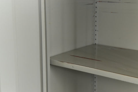 Vintage Grey Metal Industrial Double Door Locker / Cabinet by Triumph