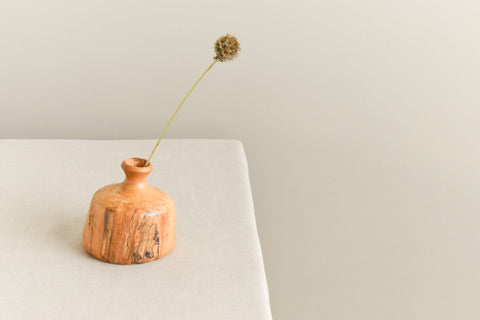 Vintage Hand Turned Small Wooden Bud Vase