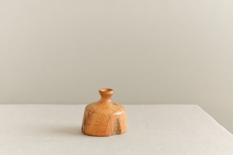 Vintage Hand Turned Small Wooden Bud Vase