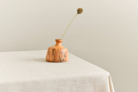 Vintage Hand Turned Small Wooden Bud Vase