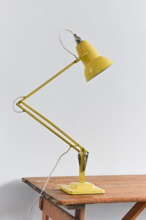 Vintage Yellow Herbert Terry & Sons Anglepoise Lamp Model No. 1227