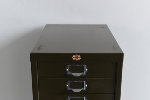 Vintage Industrial Green 15 Drawer Metal Filing Cabinet by Nubo