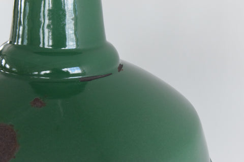 Vintage Industrial Green Enamel Pendant Light Shade