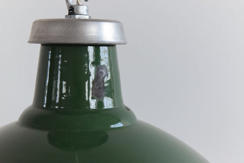 Vintage Industrial Green Enamel Pendant Light Shade with New Gallery