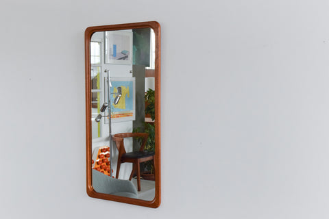 Vintage Large Danish Teak Wall Mirror by B.M. Spejle