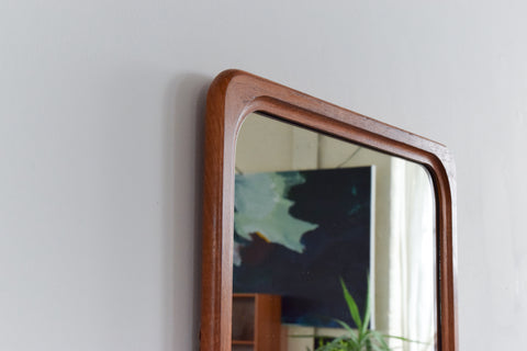 Vintage Large Danish Teak Wall Mirror by B.M. Spejle