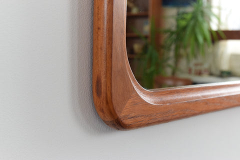Vintage Large Danish Teak Wall Mirror by B.M. Spejle
