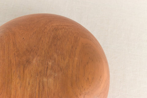 Vintage Large Mid-Century Hand Turned Wooden Fruit Bowl