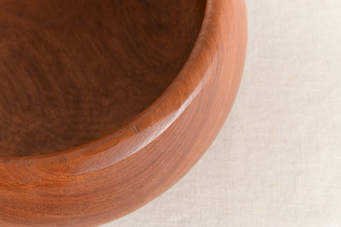 Vintage Large Mid-Century Hand Turned Wooden Fruit Bowl