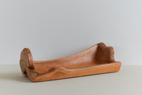 Vintage Large Sculptural Natural Wooden Fruit Bowl