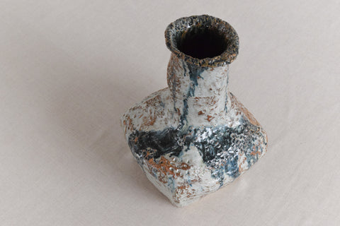 Vintage Large Textured Studio Pottery Sculptural Vessel / Vase