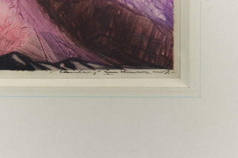 Vintage Limited Edition Signed Framed Print of Mountains
